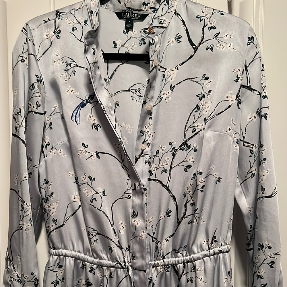 Floral Print Dress - Gray